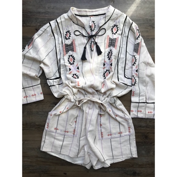Free People Pants - Free People Desert Embroidered Romper